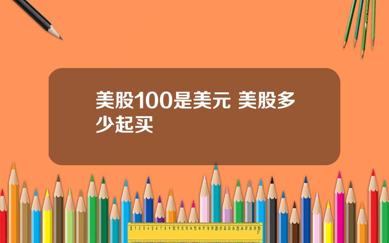 美股100是美元 美股多少起买